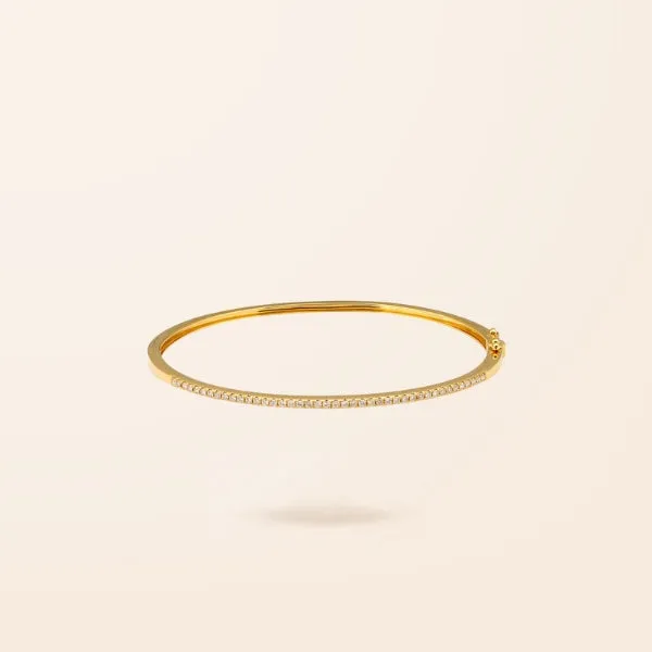 14K Gold Diamond Bangle