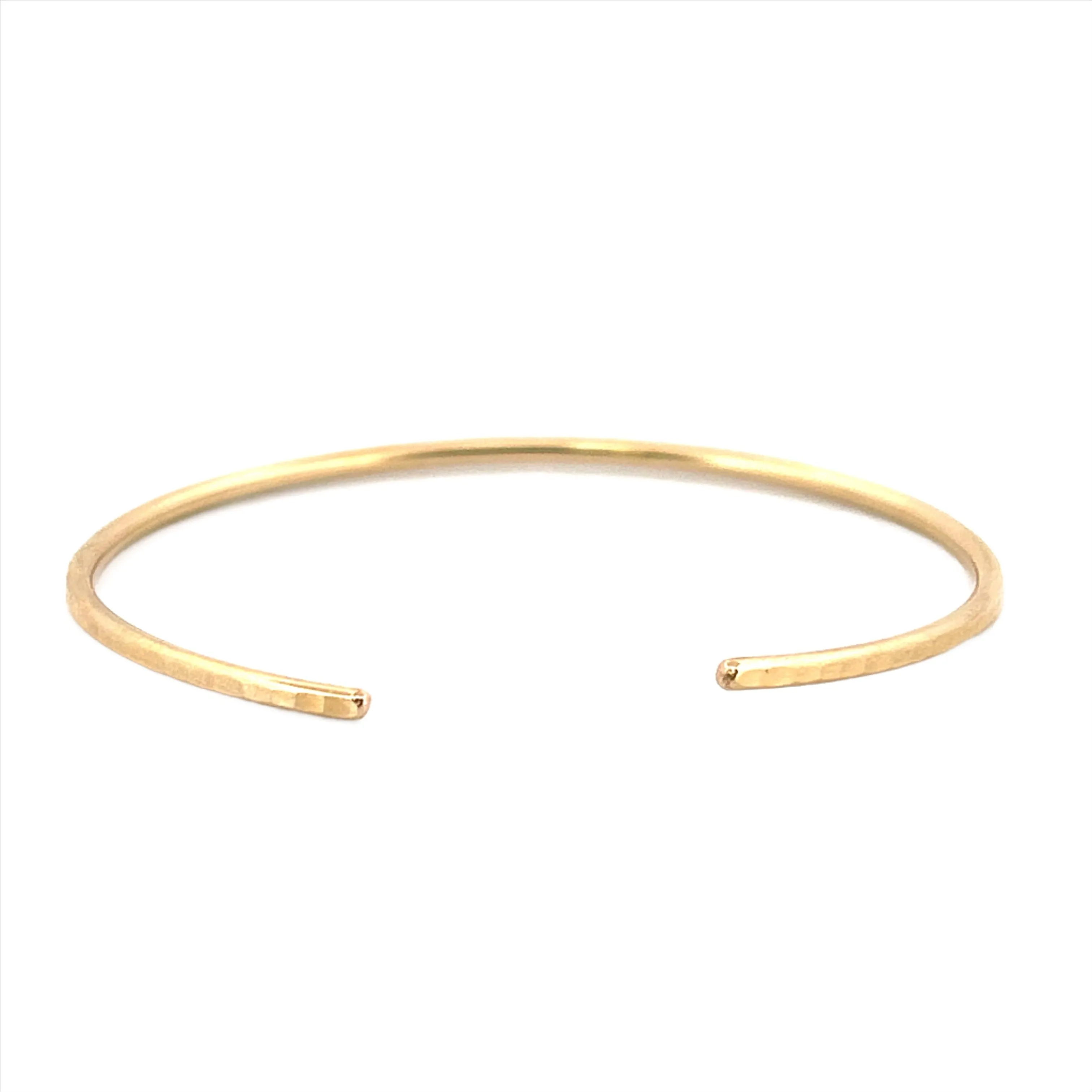 14K Gold Squared Diamond Cut Bangle