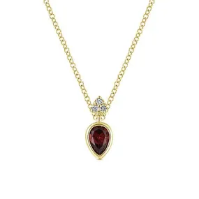 14k Yellow Gold Gem Drops Diamond Necklace