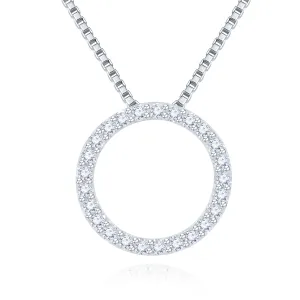 18K White Gold Circle Diamond Pendant