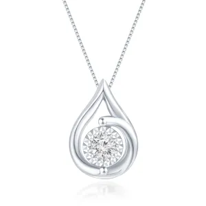 18K White Gold Diamond Pendant