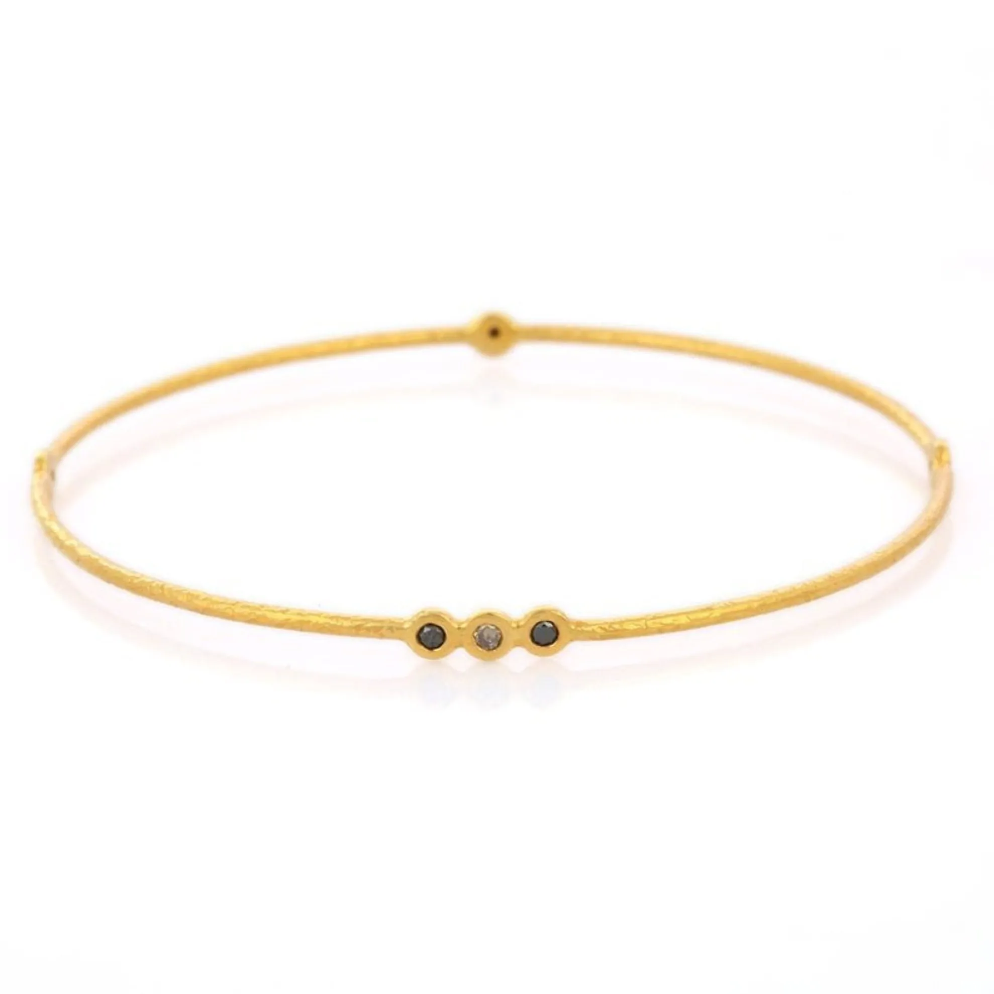 18K Yellow Gold Gemstone Bangle