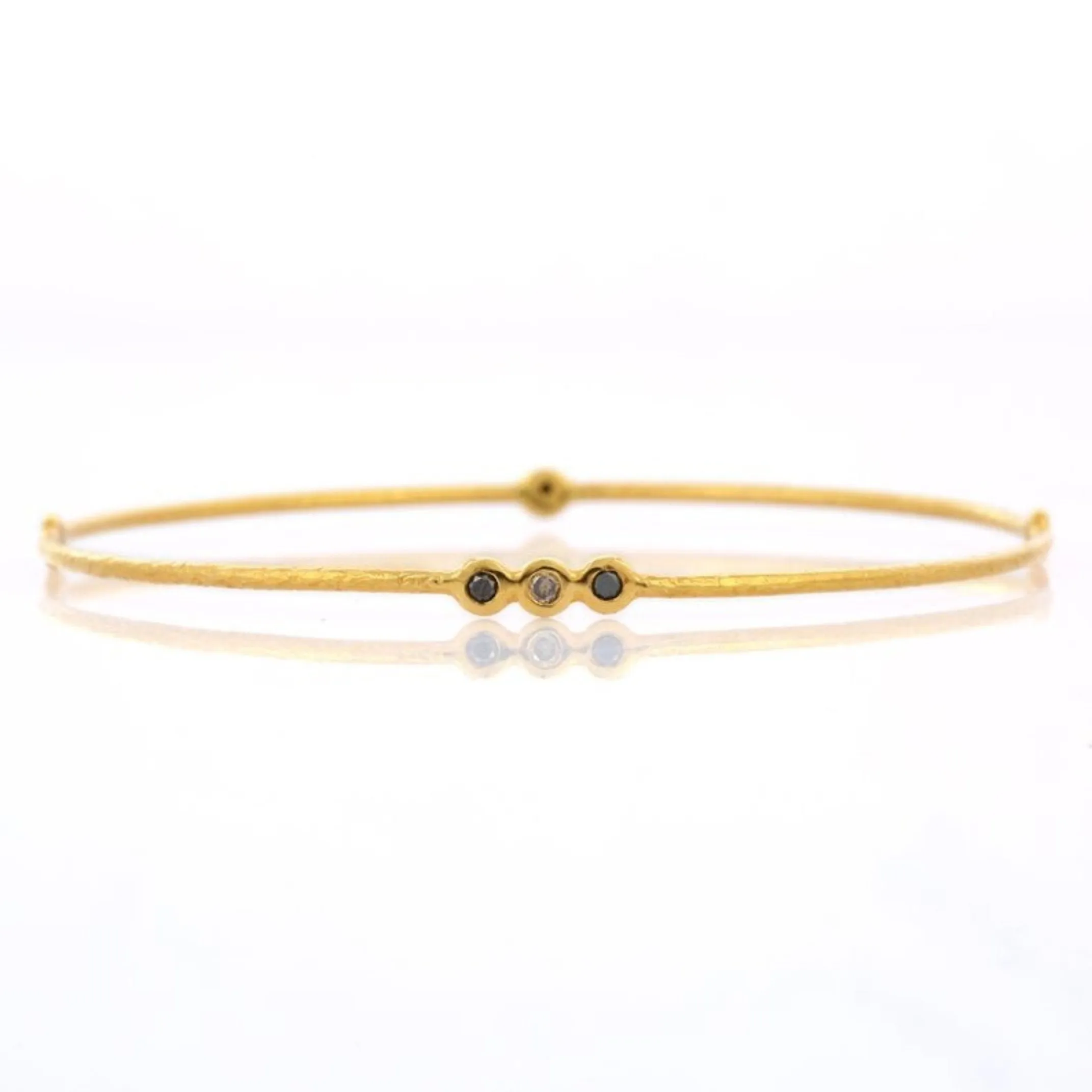 18K Yellow Gold Gemstone Bangle