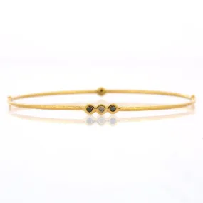 18K Yellow Gold Gemstone Bangle