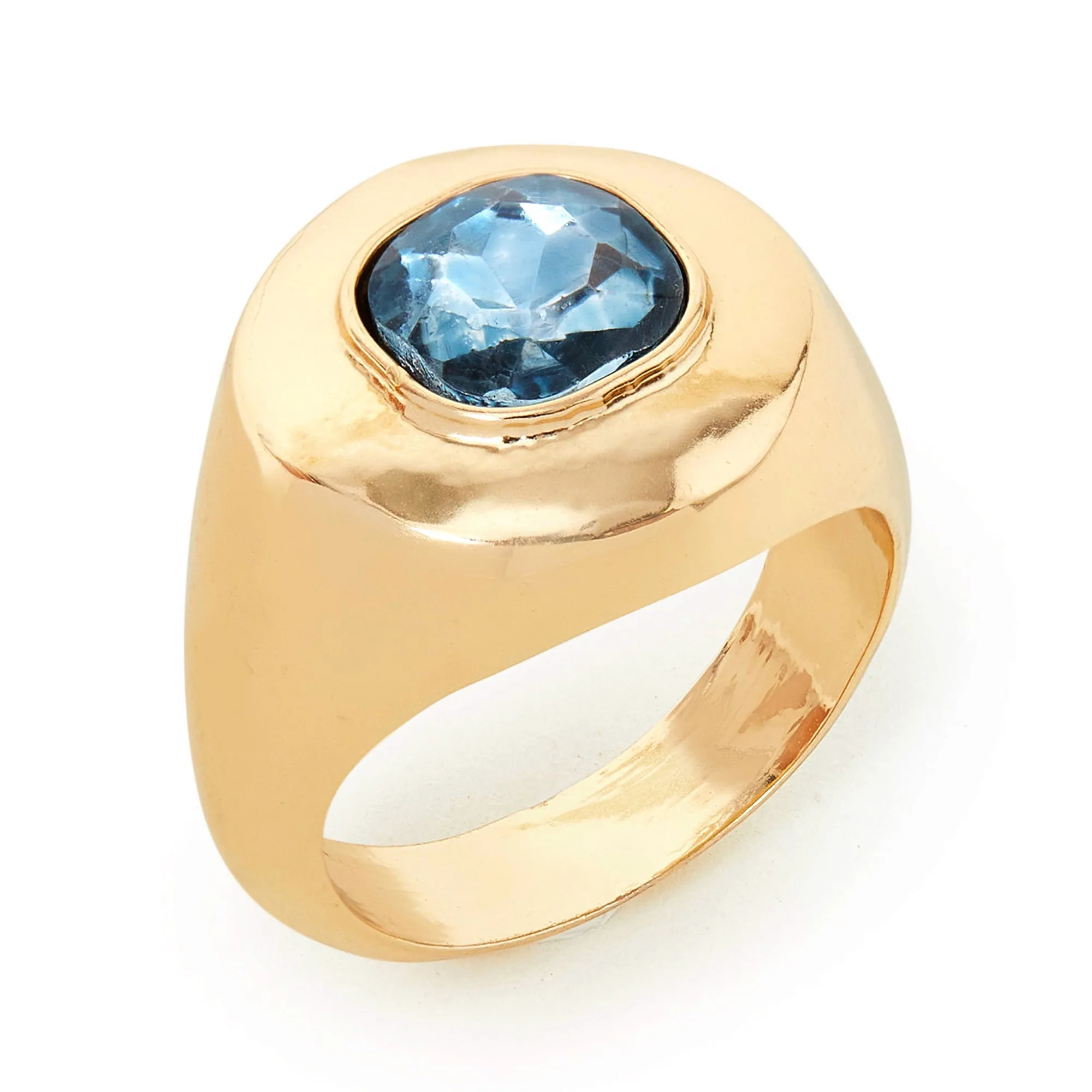 Accessorize London Women's Blue Chunky Gem Ring-Large