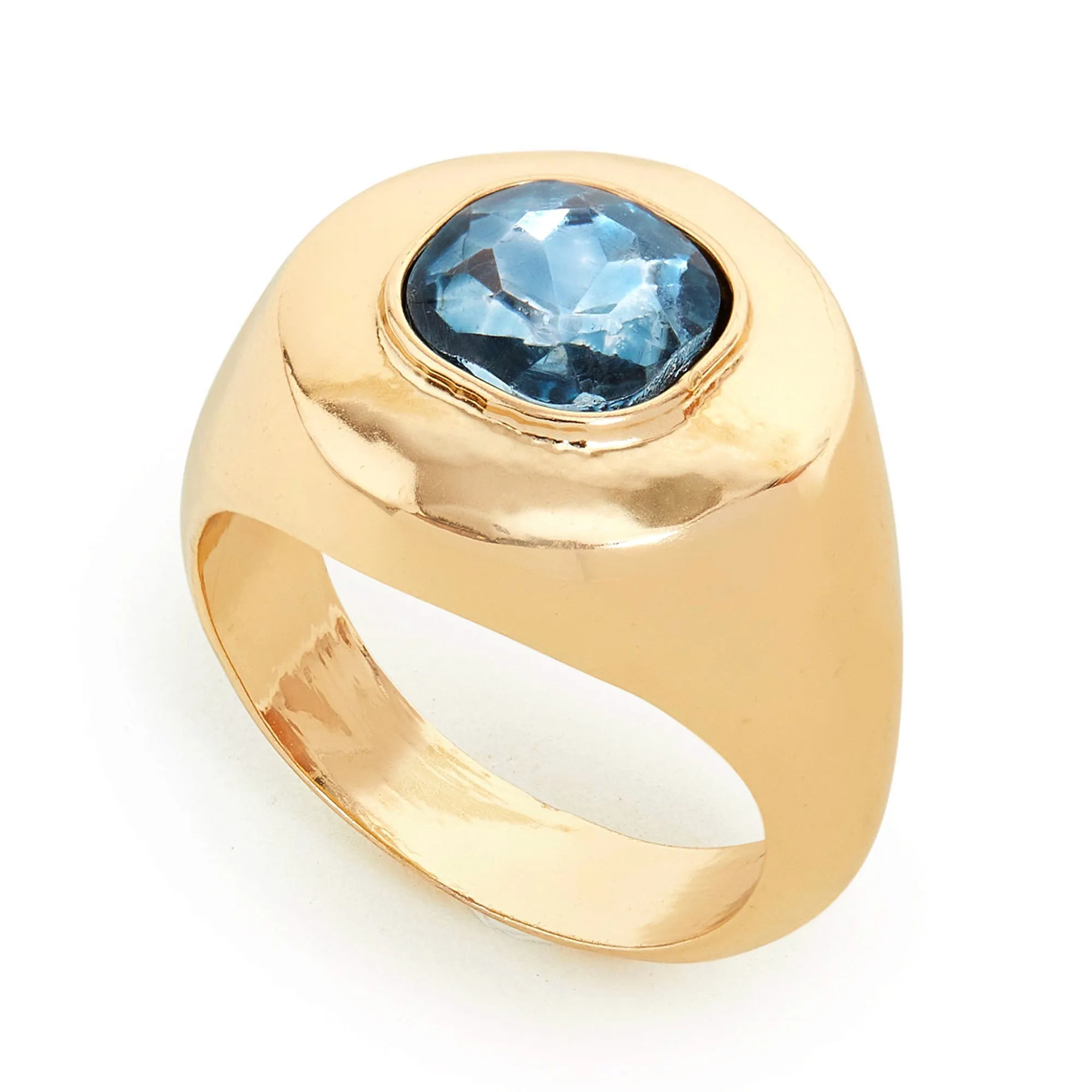 Accessorize London Women's Blue Chunky Gem Ring-Large