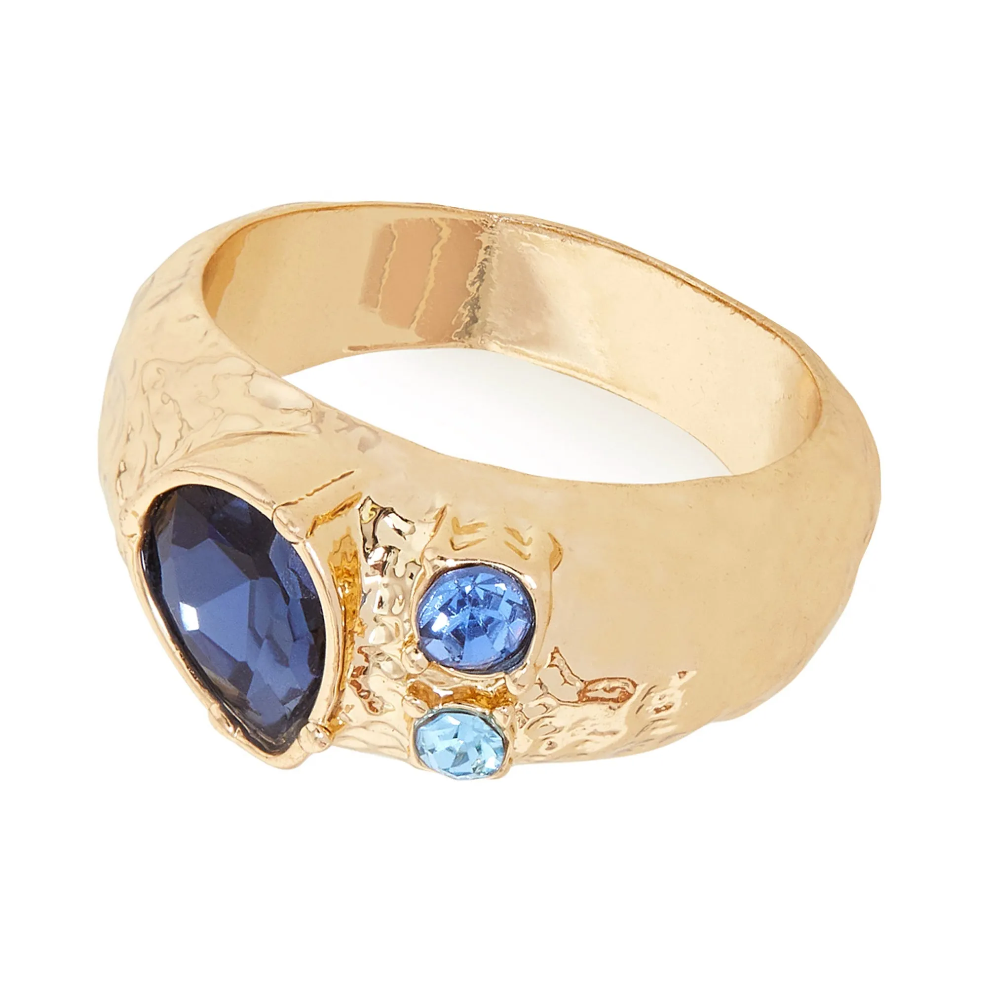 Accessorize London Women's Chunky Gem Ring Blue-Small