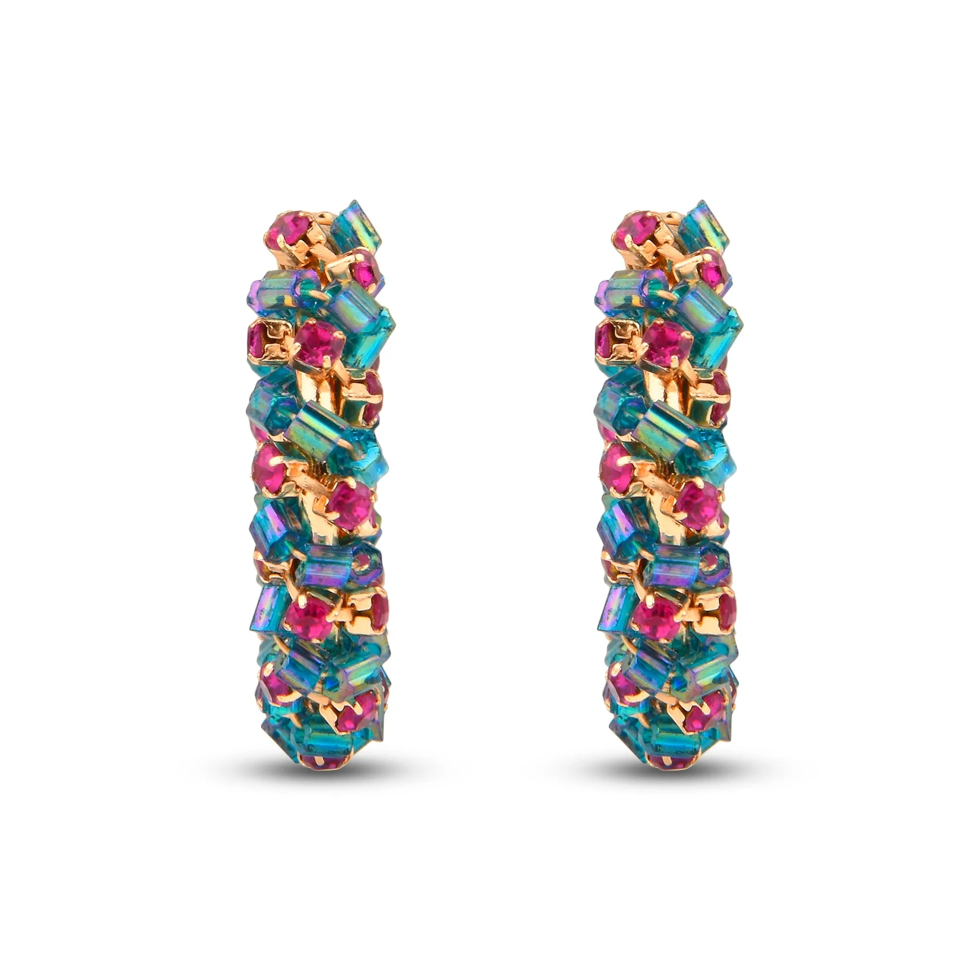 Accessorize London Women's Mini Bead And Gem Hoop Earrings