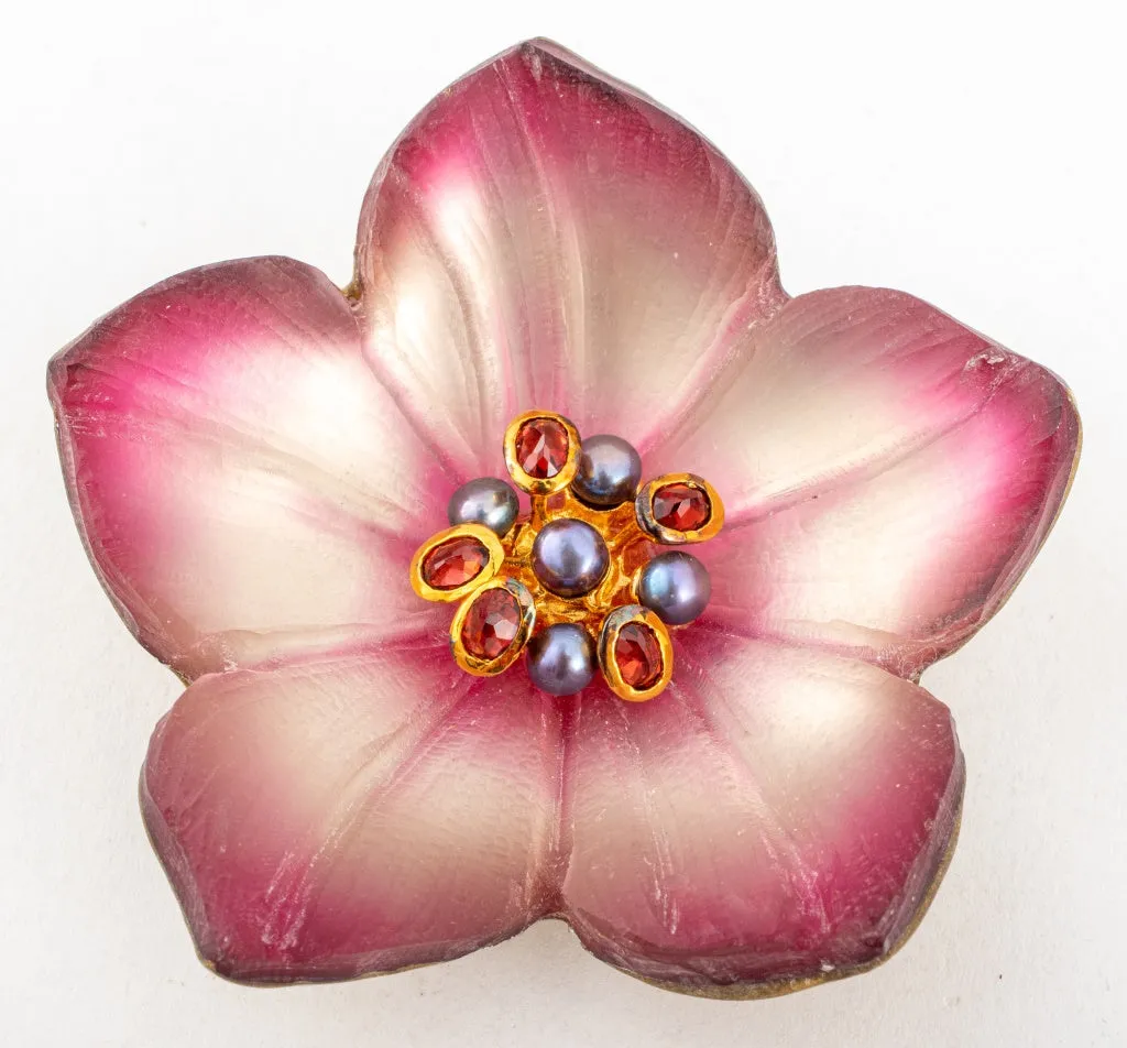 Alexis Bittar Gem Mounted Lucite Flower Pins, 4