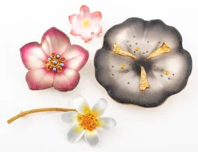 Alexis Bittar Gem Mounted Lucite Flower Pins, 4