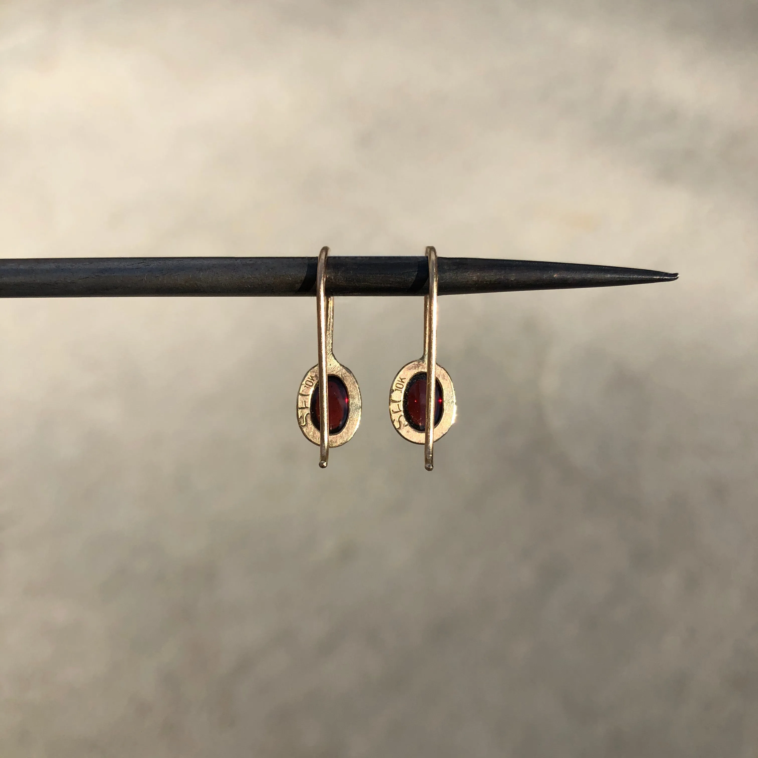 Almandine Garnet Gem Drop Earrings