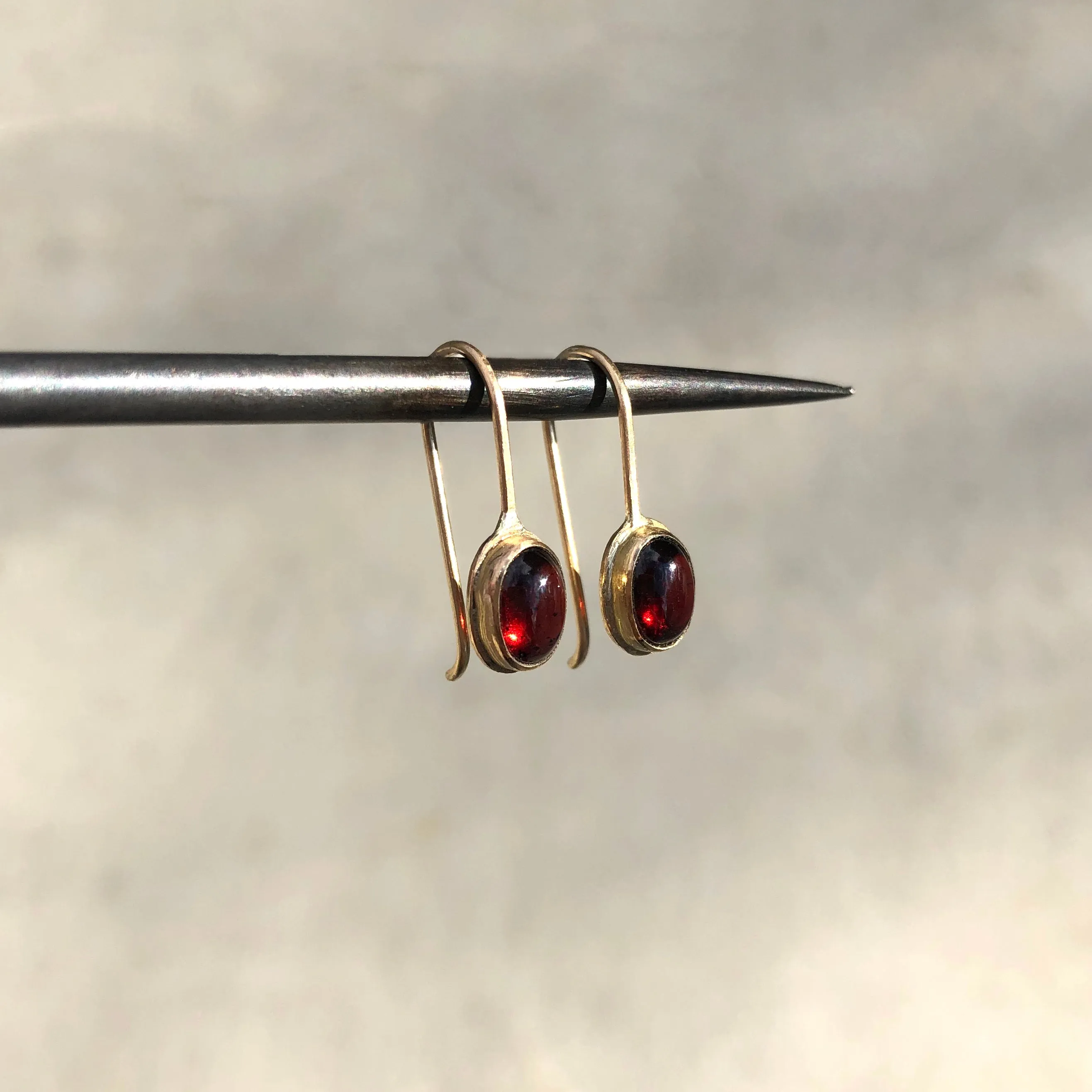 Almandine Garnet Gem Drop Earrings