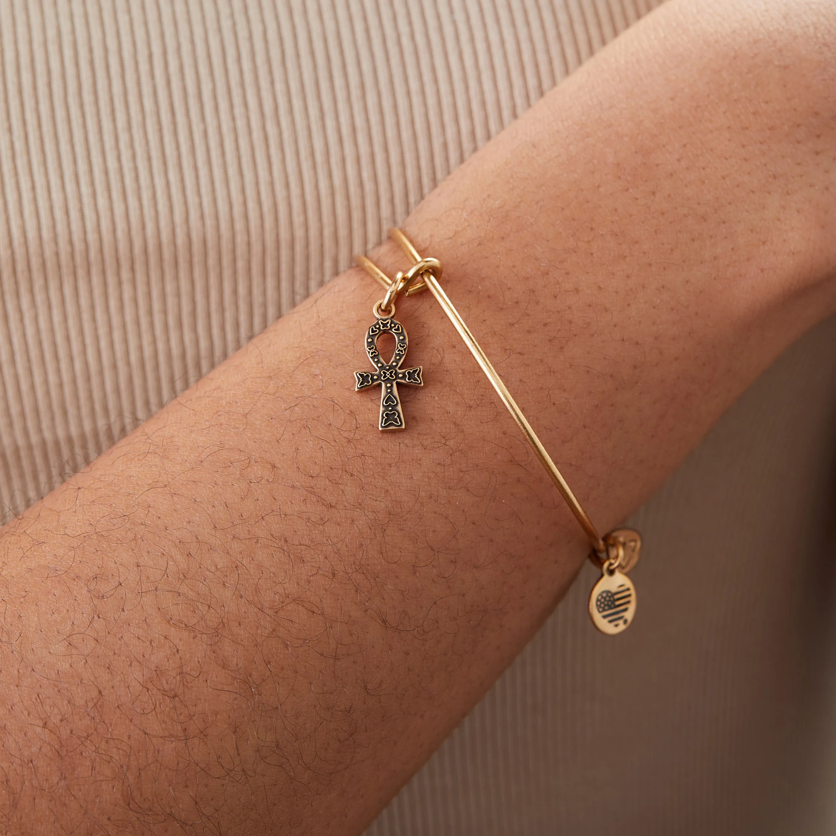 Ankh Charm Bangle Bracelet