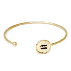 Aquarius Zodiac Bangle Bracelet