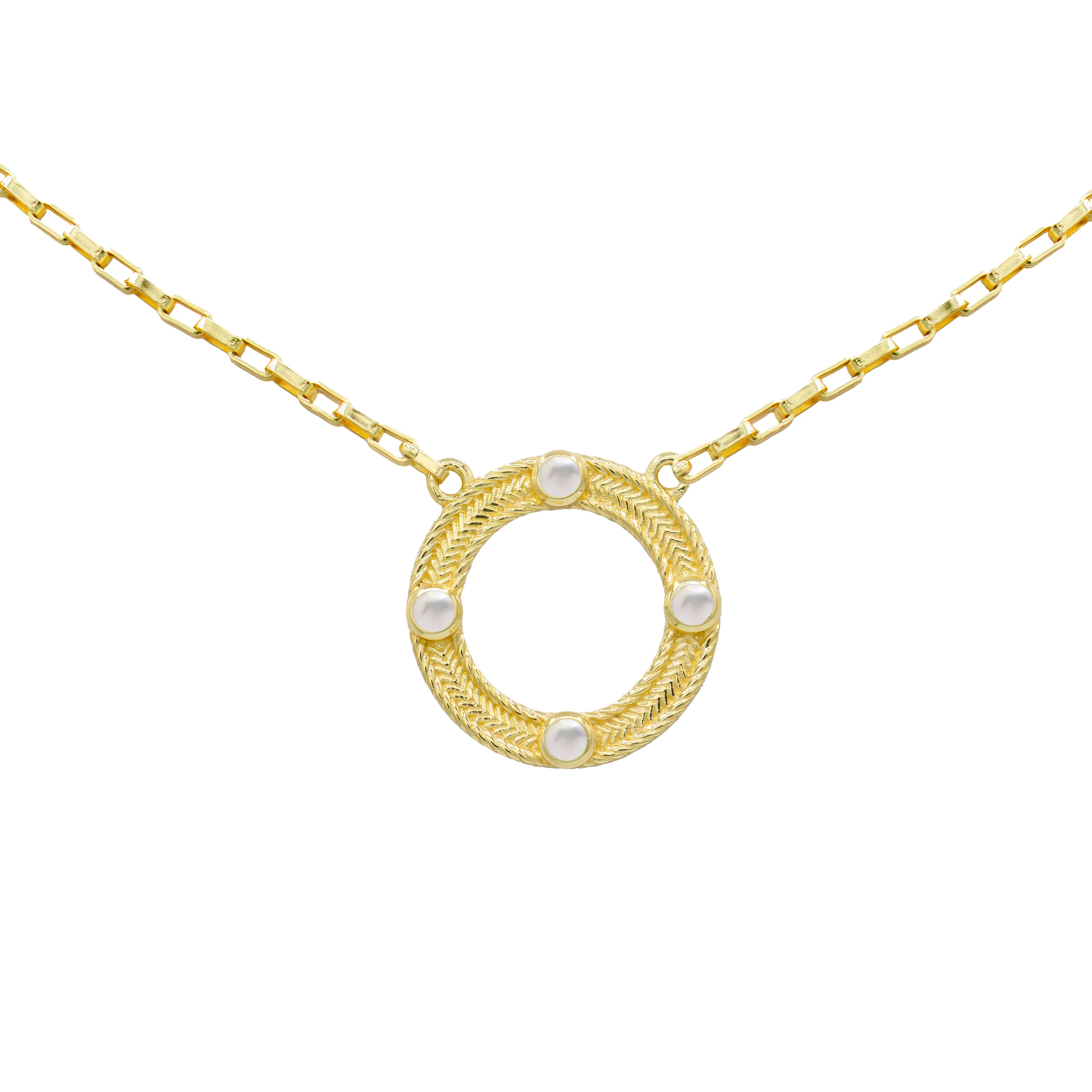 Aspen Open Circle Necklace with Gemstones