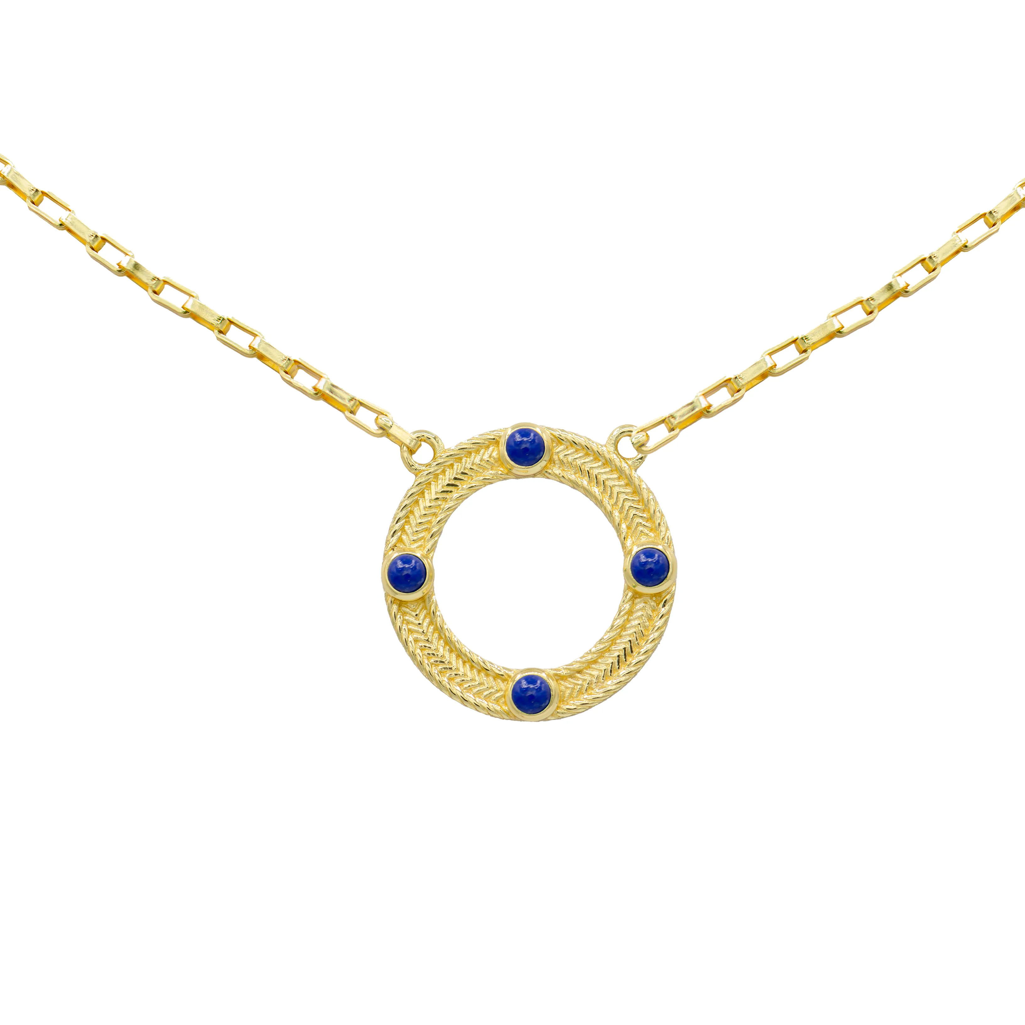 Aspen Open Circle Necklace with Gemstones