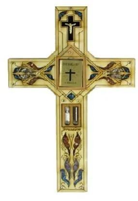 Bluenoemi Decorative Cross with Gemstones Wall Hanging Holy Bible Made in Jerusalem