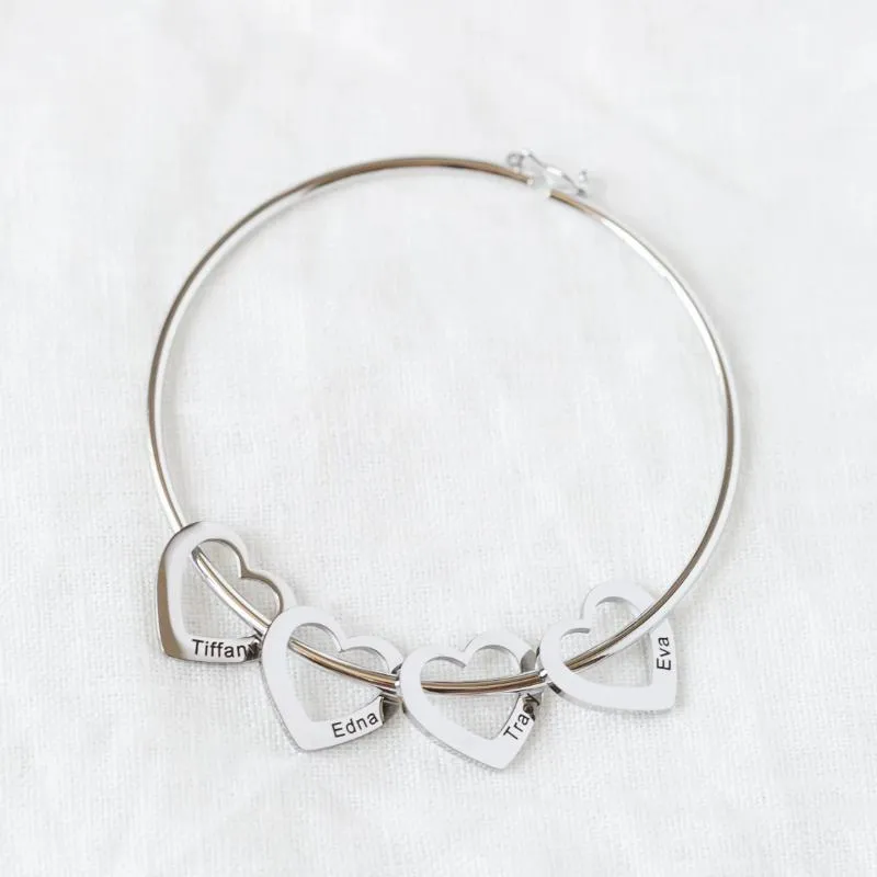 Bracelet Bangle With Unique Design Charms