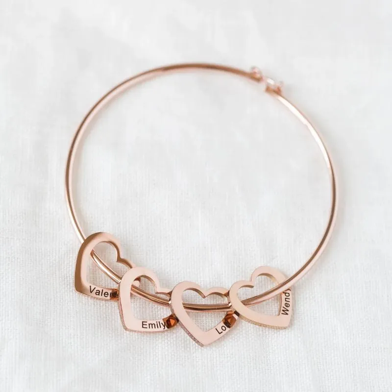 Bracelet Bangle With Unique Design Charms