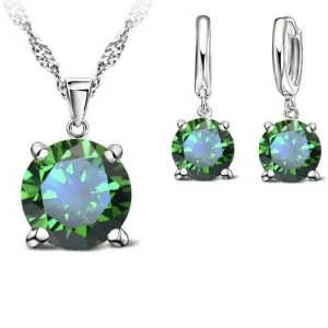 Bubble Pop Electric Peridot Green Gem Dainty Set