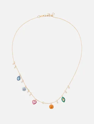 Catena Enamel and Rainbow Sapphire Necklace