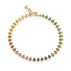 Chakra Multi Gem Evil Eye Bracelet