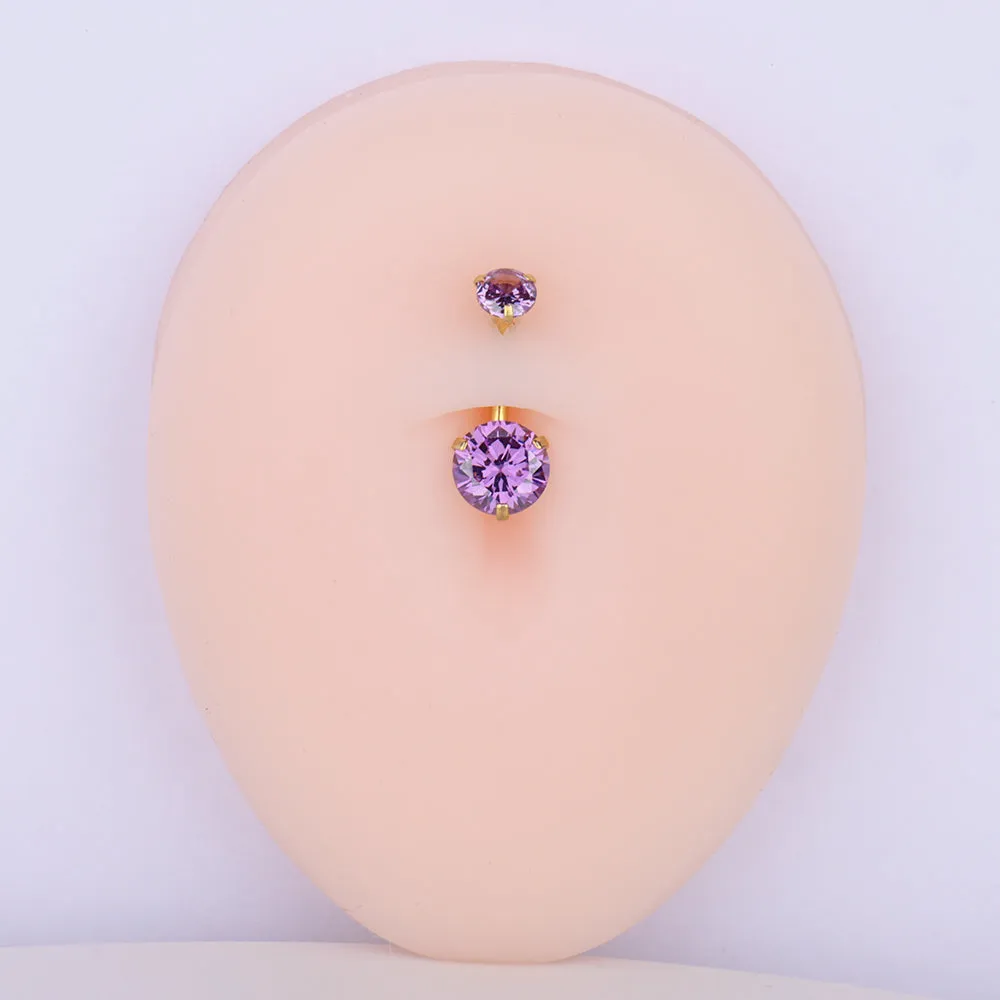 Charm Purple Gem Belly Ring