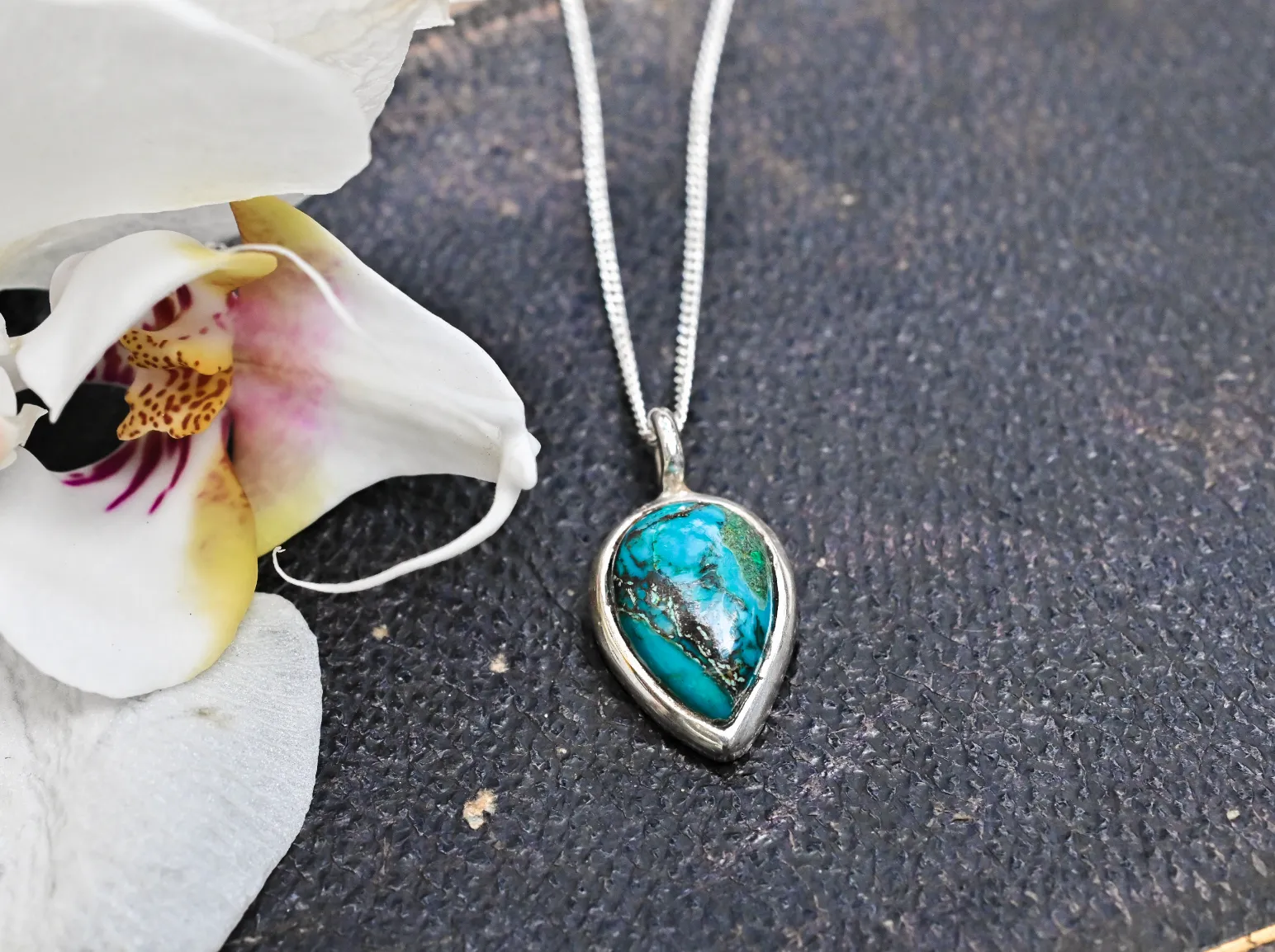 Chrysocolla Gem Drop Pendant