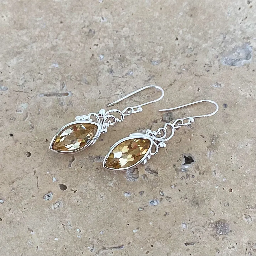 Citrine Marquise Gem Earrings