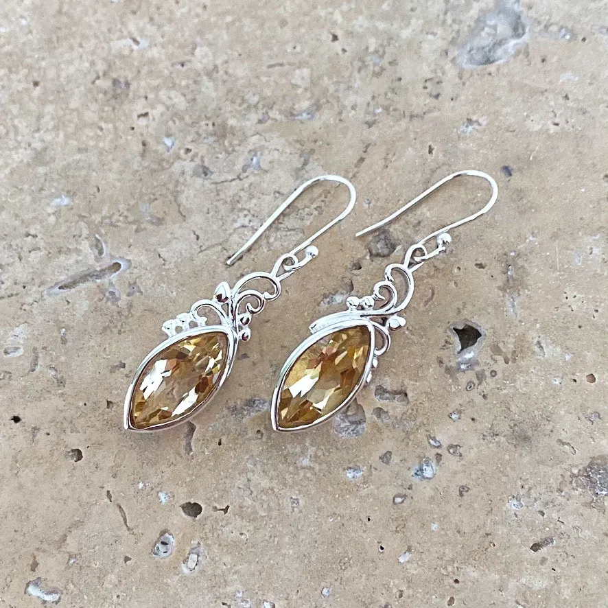 Citrine Marquise Gem Earrings