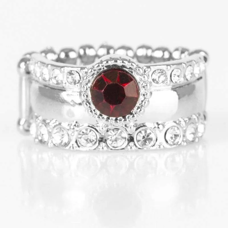 Crown Achievement Red Gem Ring