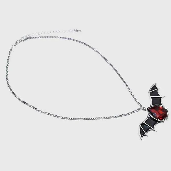 Crystal Vampire Bat Necklace