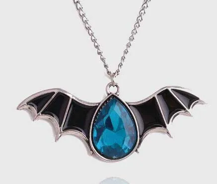 Crystal Vampire Bat Necklace