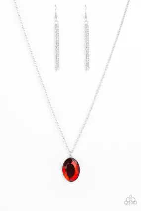 Definitely Duchess Red Gem Necklace - Paparazzi Accessories