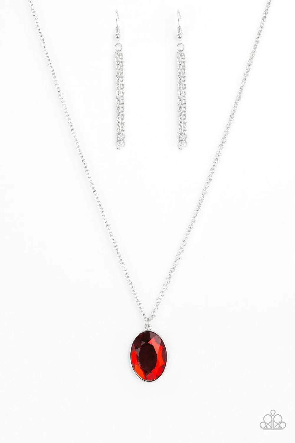 Definitely Duchess Red Gem Necklace - Paparazzi Accessories