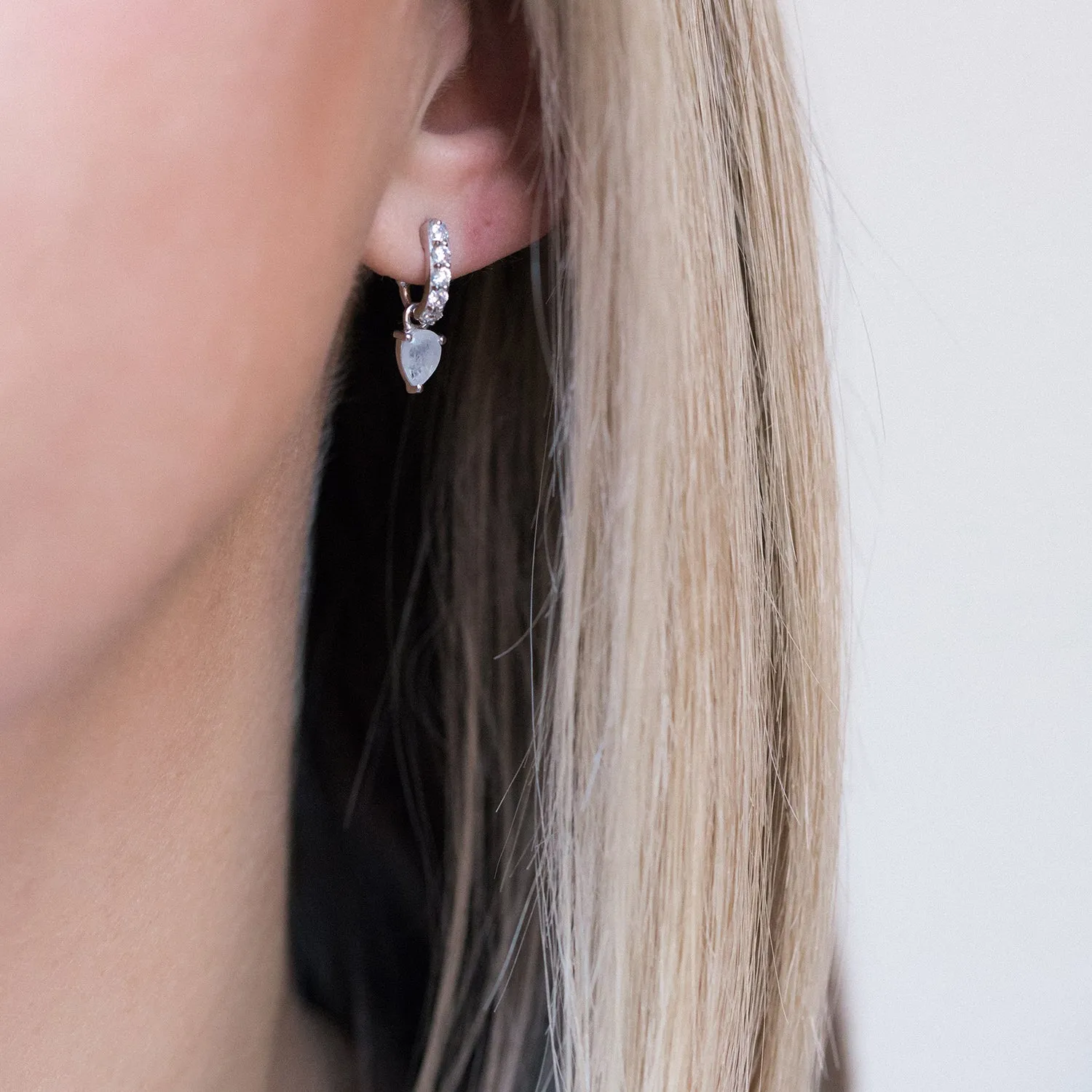 Demi Gem Hoops | Moonstone