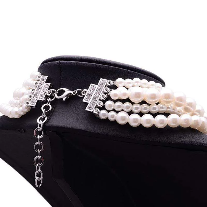 Diamonds and Pearls White Necklace