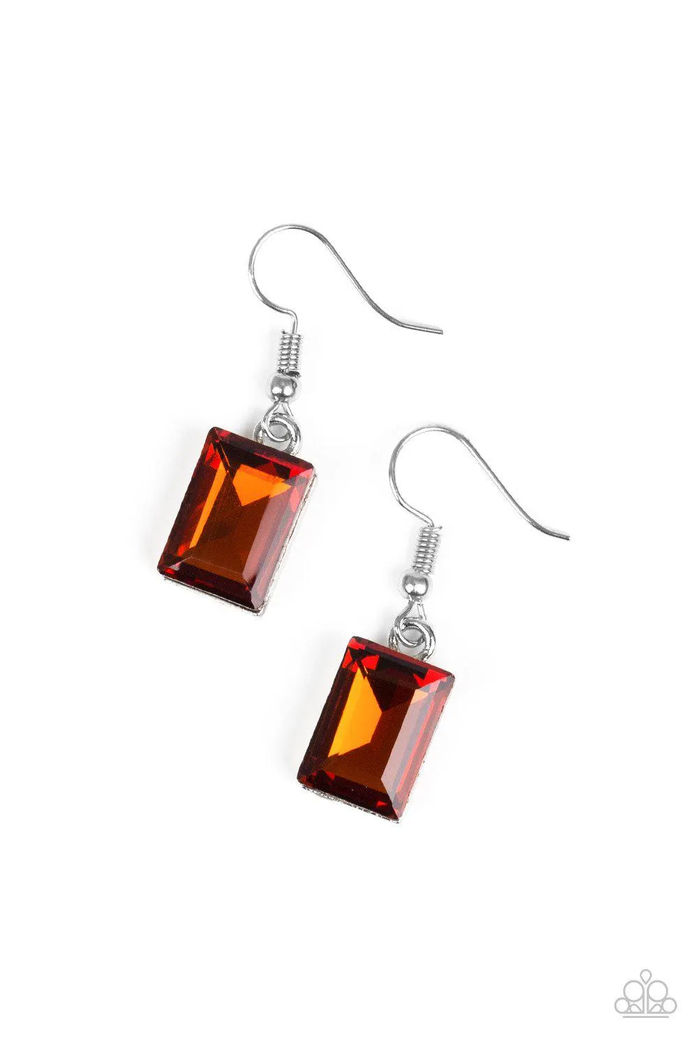 Dining With Divas Brown Gem Earrings - Paparazzi Accessories