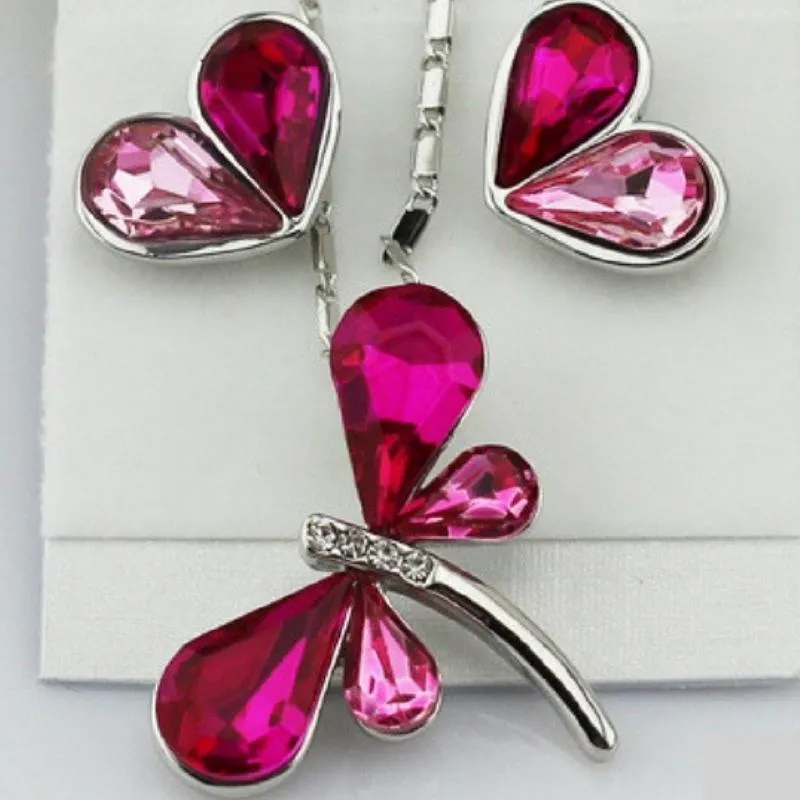 DRAGONFLY Kisses Pink Gem Set