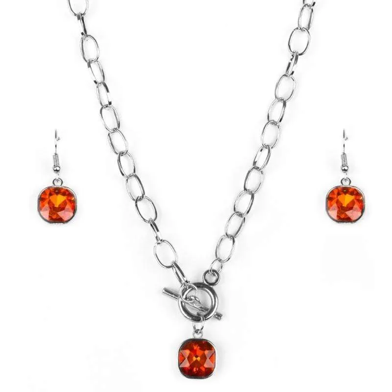 Dynamite Dazzle Orange Gem Necklace