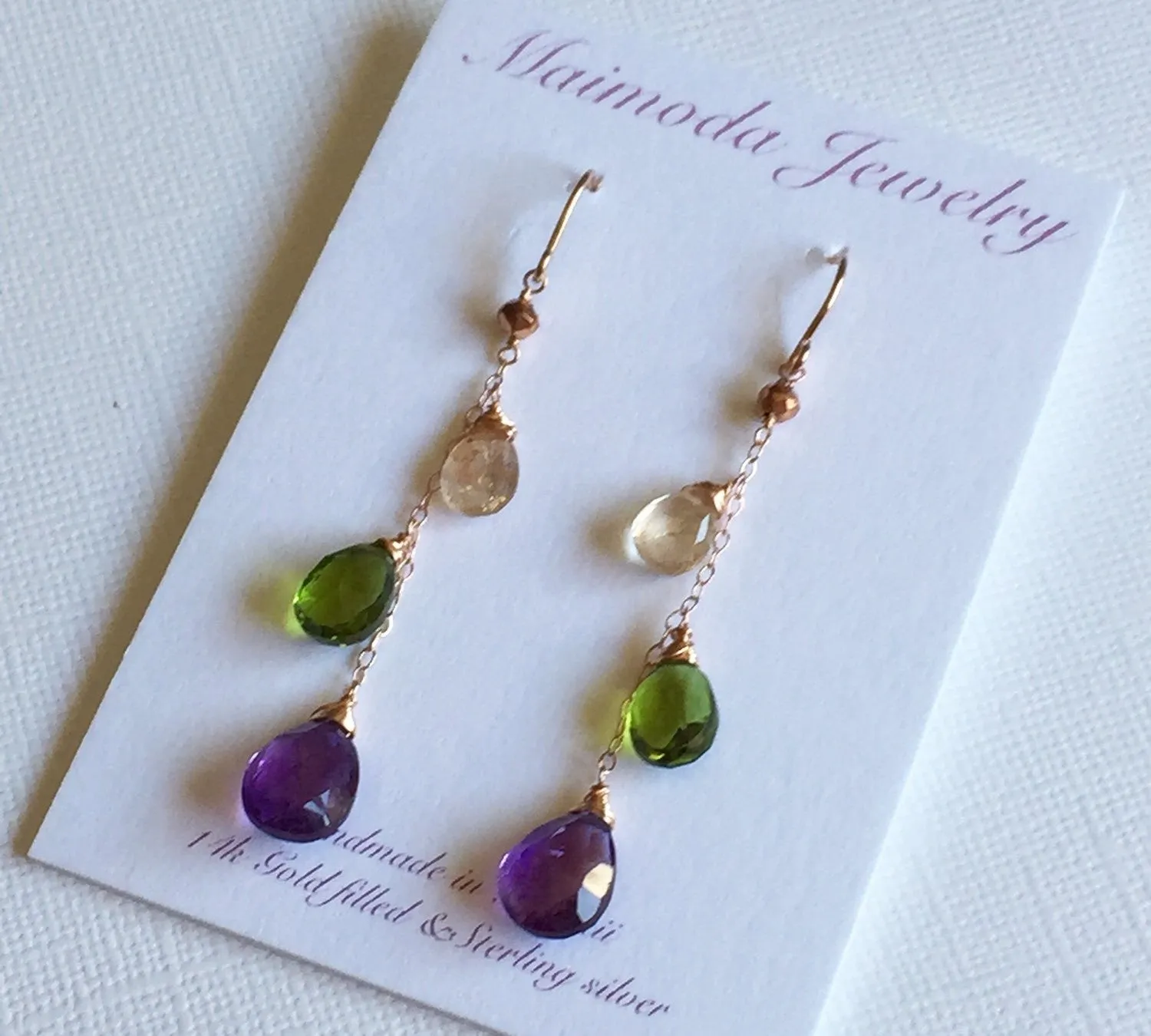 Earring Adele - mix gemstones  (E113)