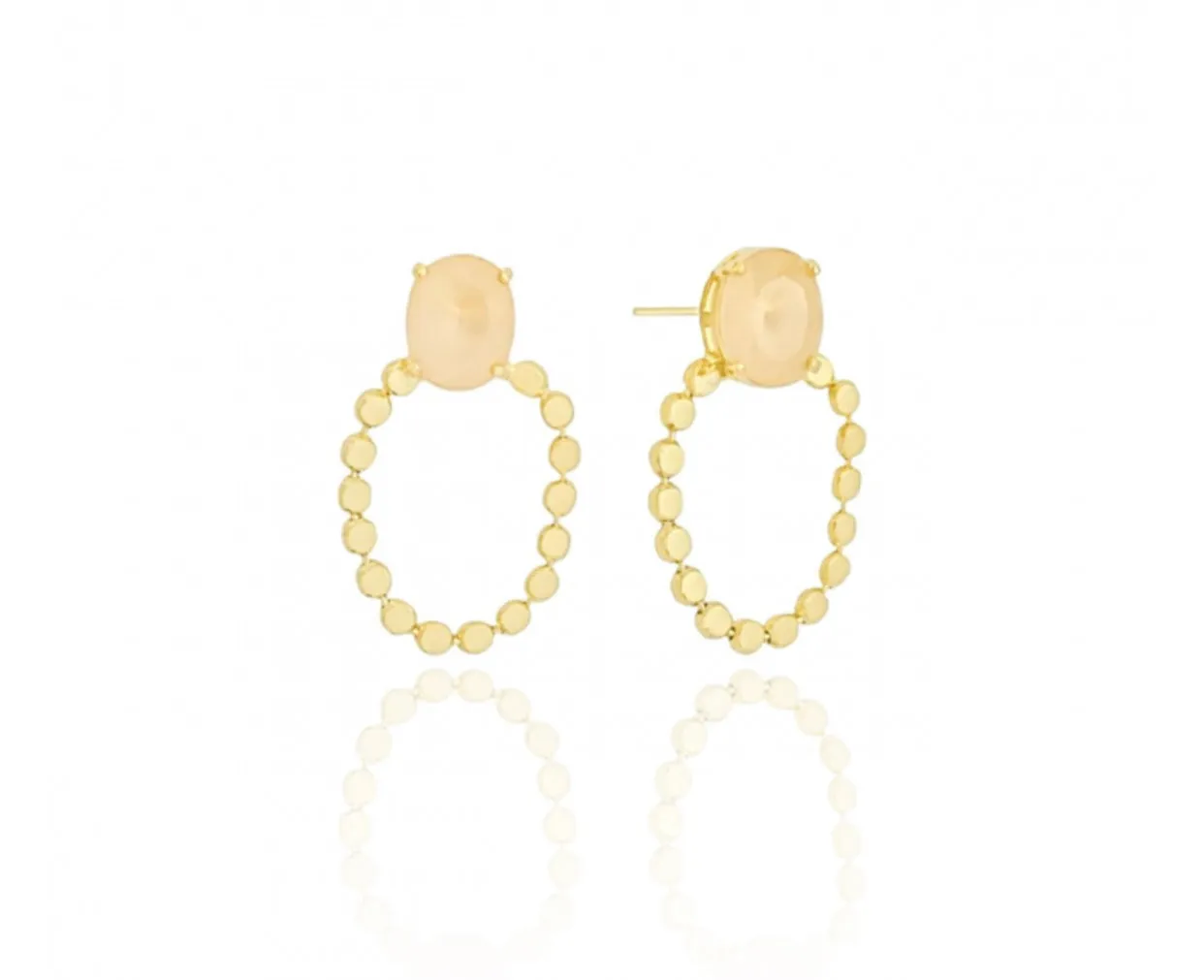 EARRING GEM   CIRCLE FLAT