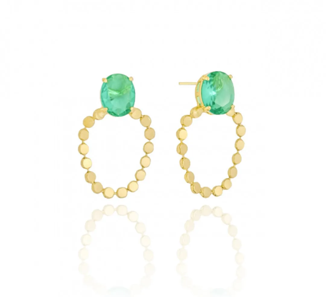 EARRING GEM   CIRCLE FLAT