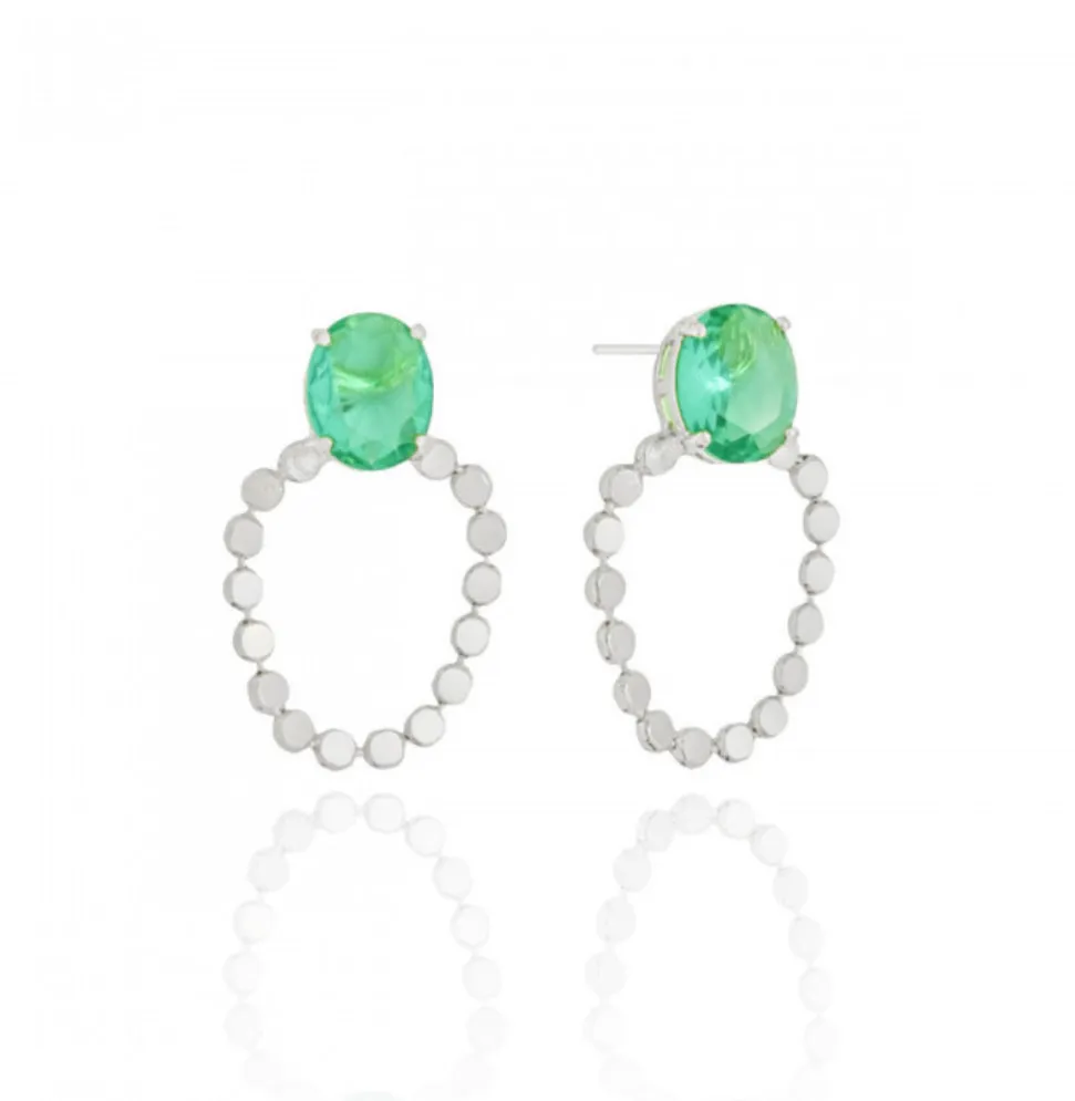 EARRING GEM   CIRCLE FLAT