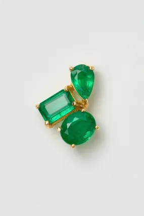 EMERALD TRIPLE GEM STUDS