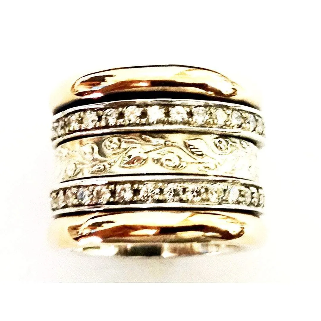 Fidget Rings for Women Spinner ring womens Israeli,  Ring Eternity Band. Gemstones Spinner Rings