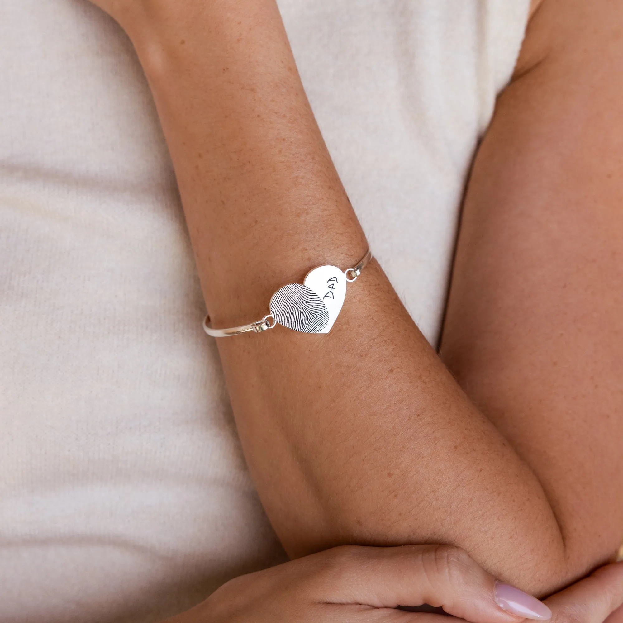 Fingerprint Heart Bangle