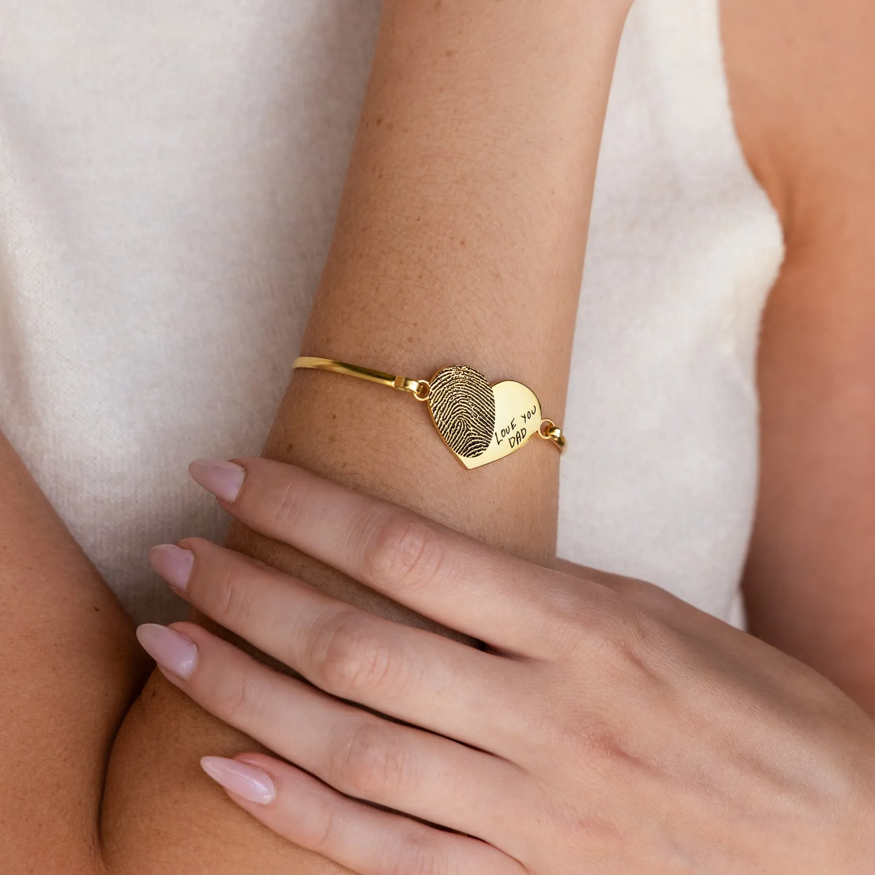 Fingerprint Heart Bangle