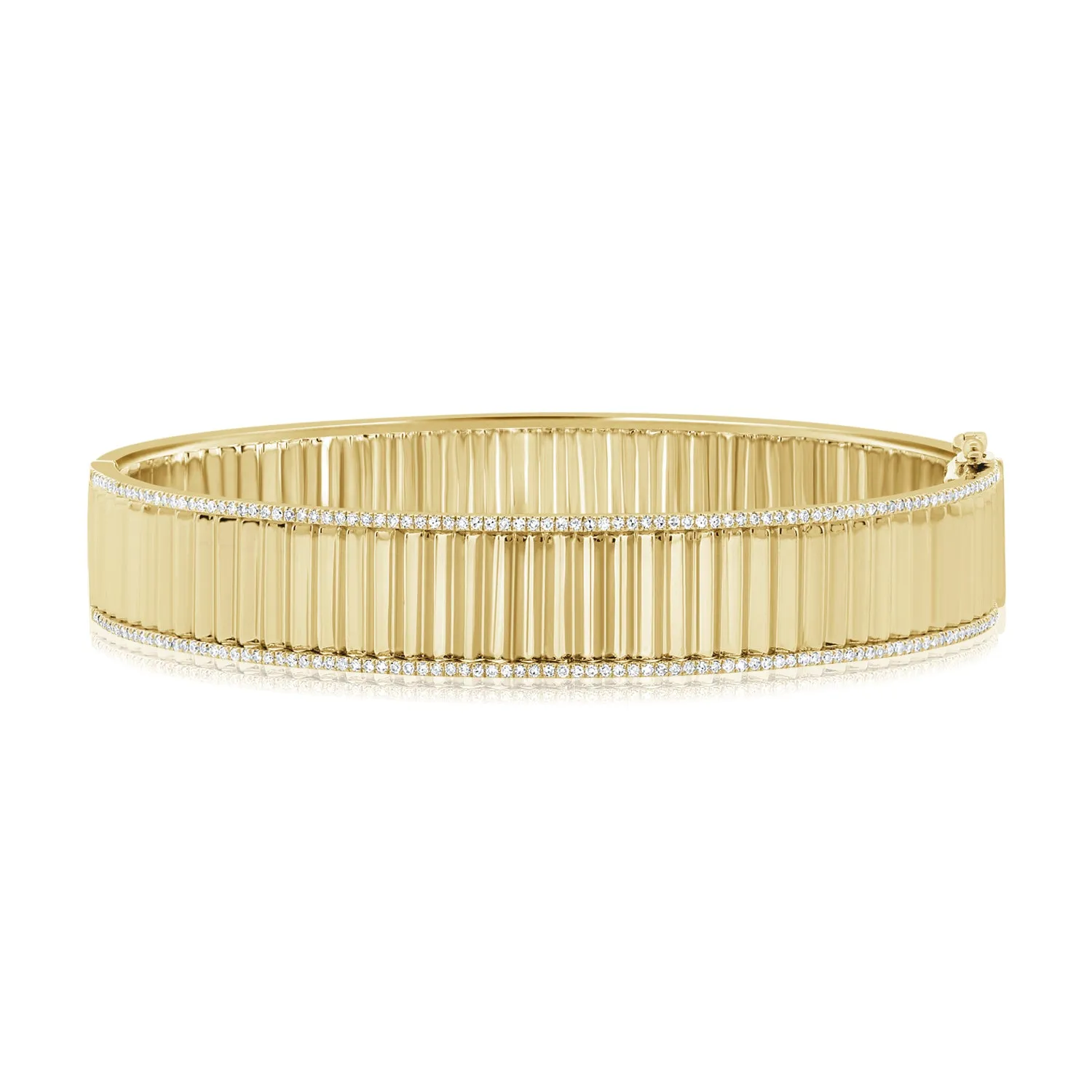 Fluted Pave Outline Bangle