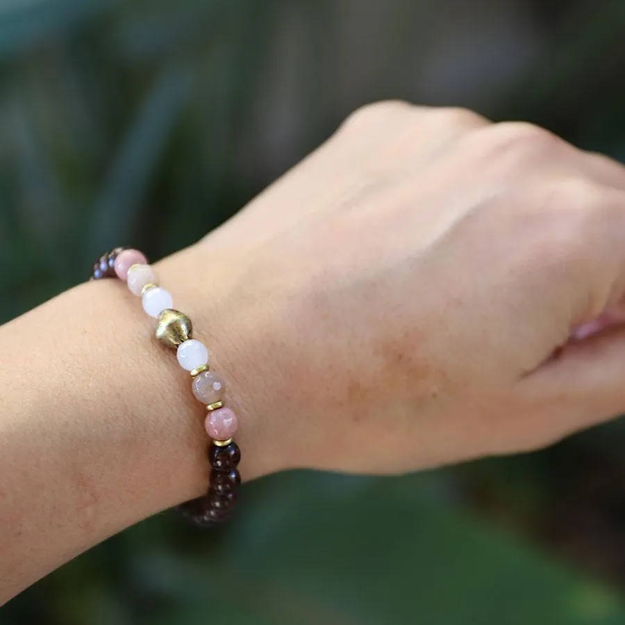 Garnet and Love Gemstones Bracelet